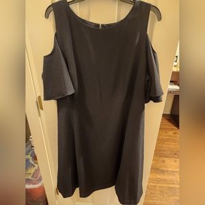 Eliza J Womens Plus Black Cold Shoulder Ruffle Sheath Dress Size 18W